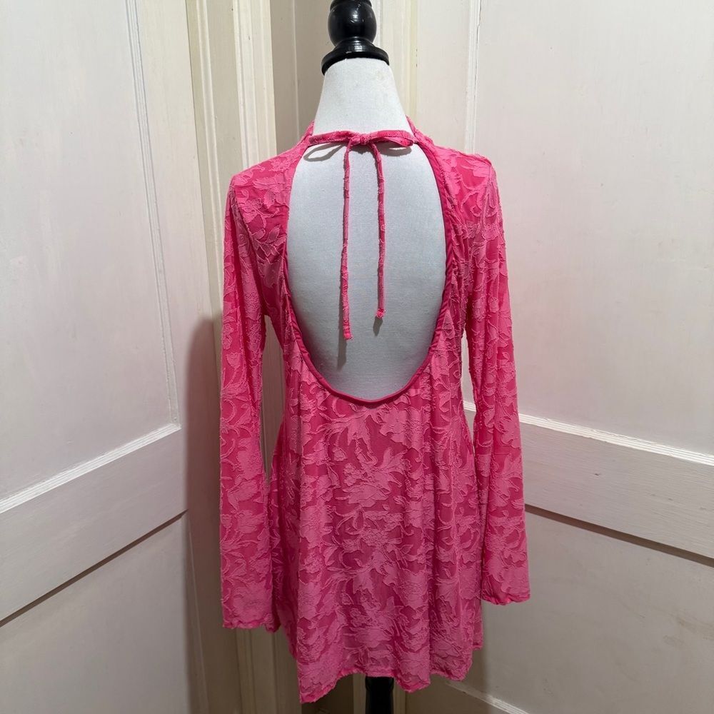 ASOS Design Pink Lace mini dress